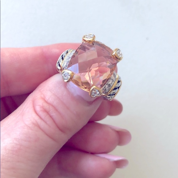 🆕 Morganite Sterling Gold Noblesse Ring - Picture 3 of 6